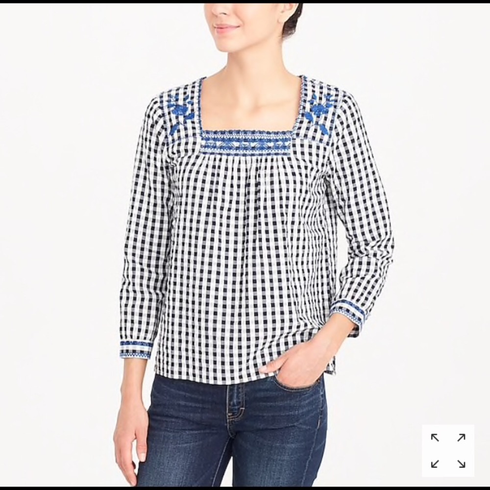 J Crew Factory Peasant Top L EUC